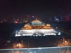 露台位对面的小雁塔博物馆夜景-真爱中国餐馆·年华店(朱雀大街店)