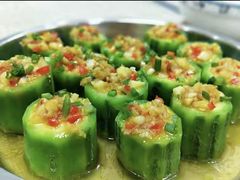 蒜茸蒸丝瓜-湘鄂味土菜馆