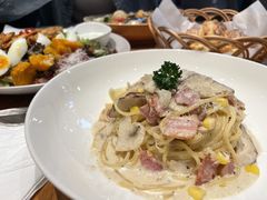 奶油菌菇意面-麦田工坊(月湖店)