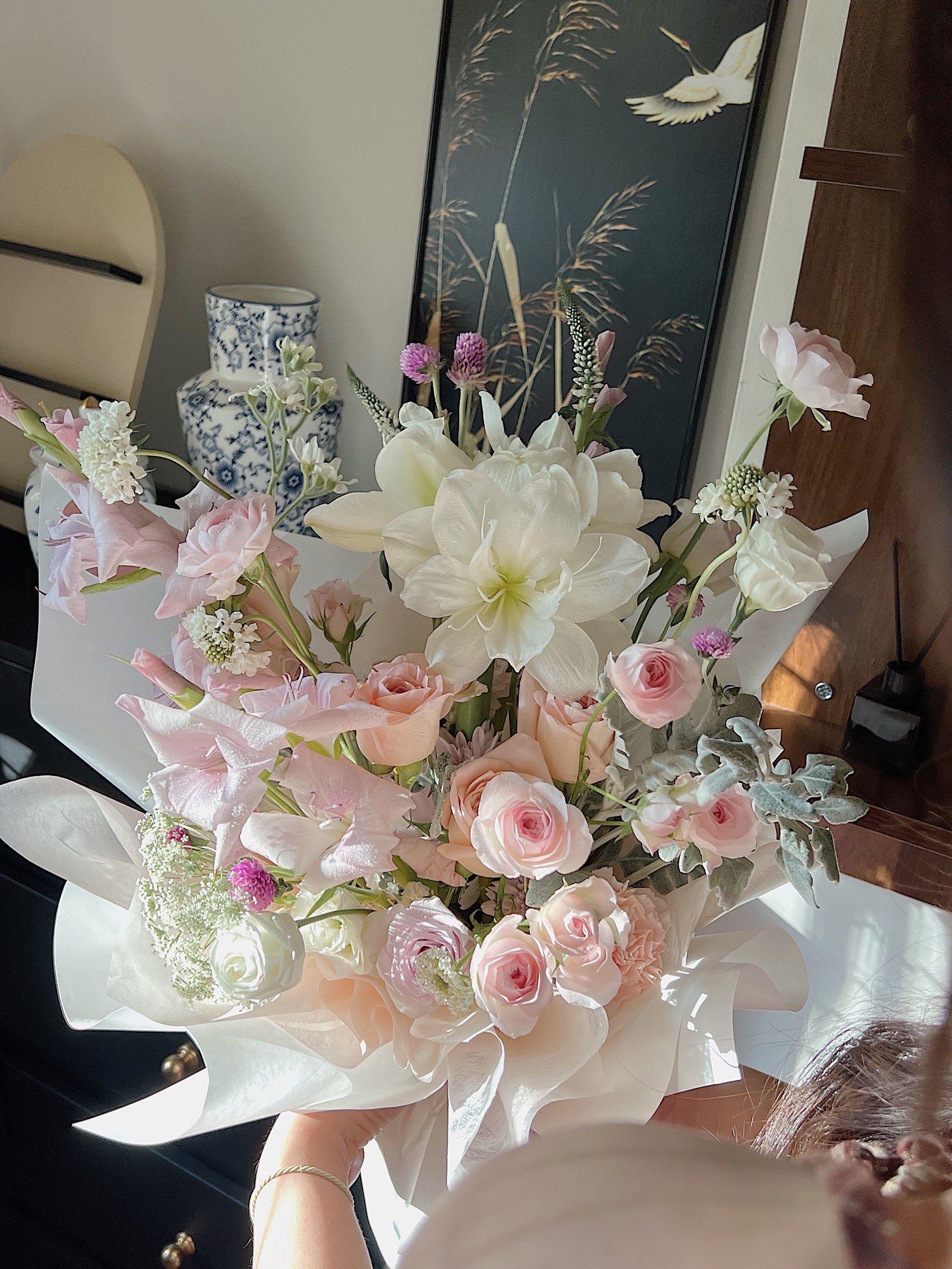 生日花束 #鲜花 #好看的花一定要分享给你 #春日系花束 #韩式花束