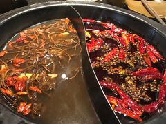 菌汤麻辣鸳鸯锅-宽板凳老灶火锅(簋街店)