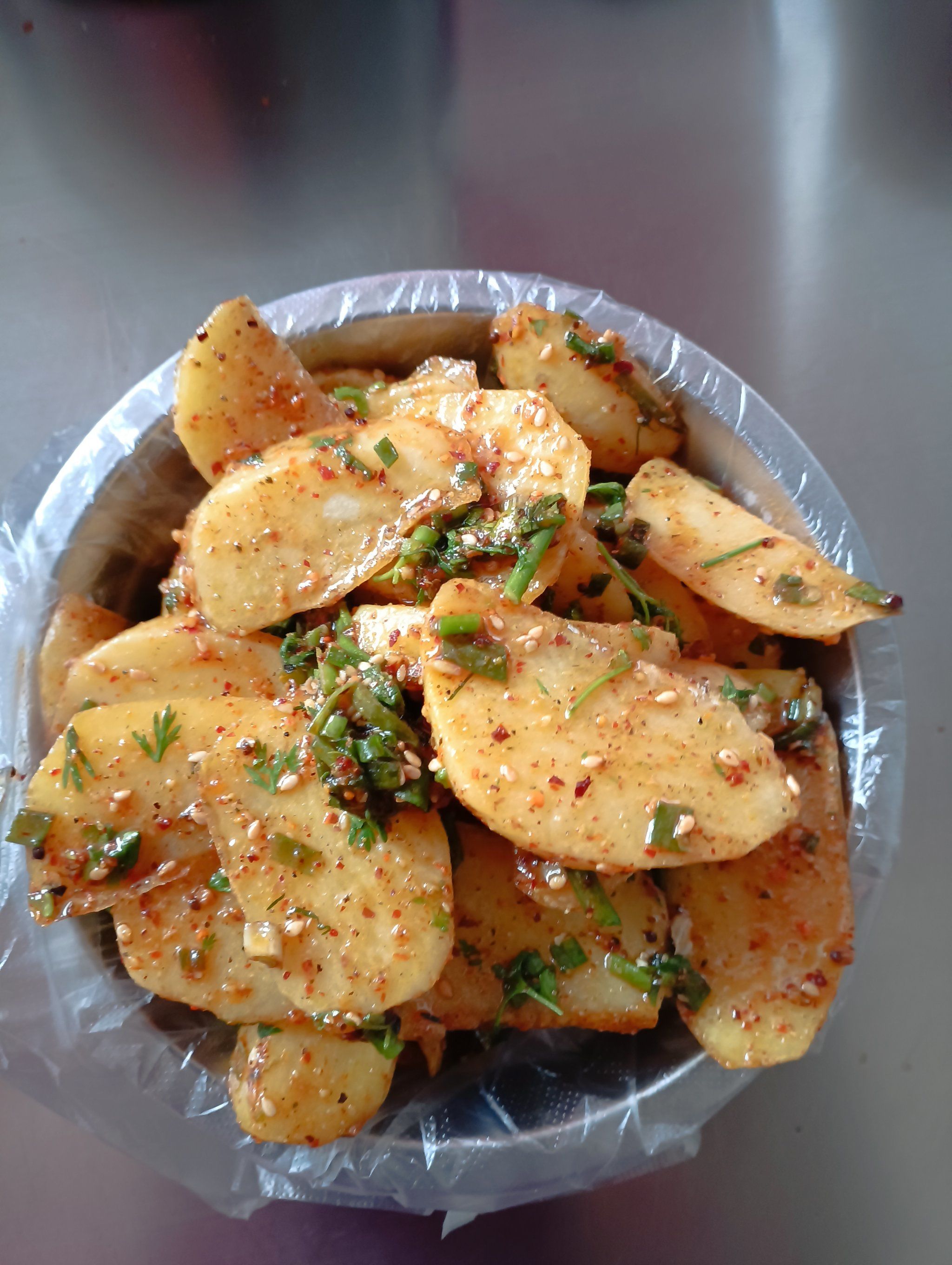 吃一份炸洋芋,来杯木瓜水,一个香啊