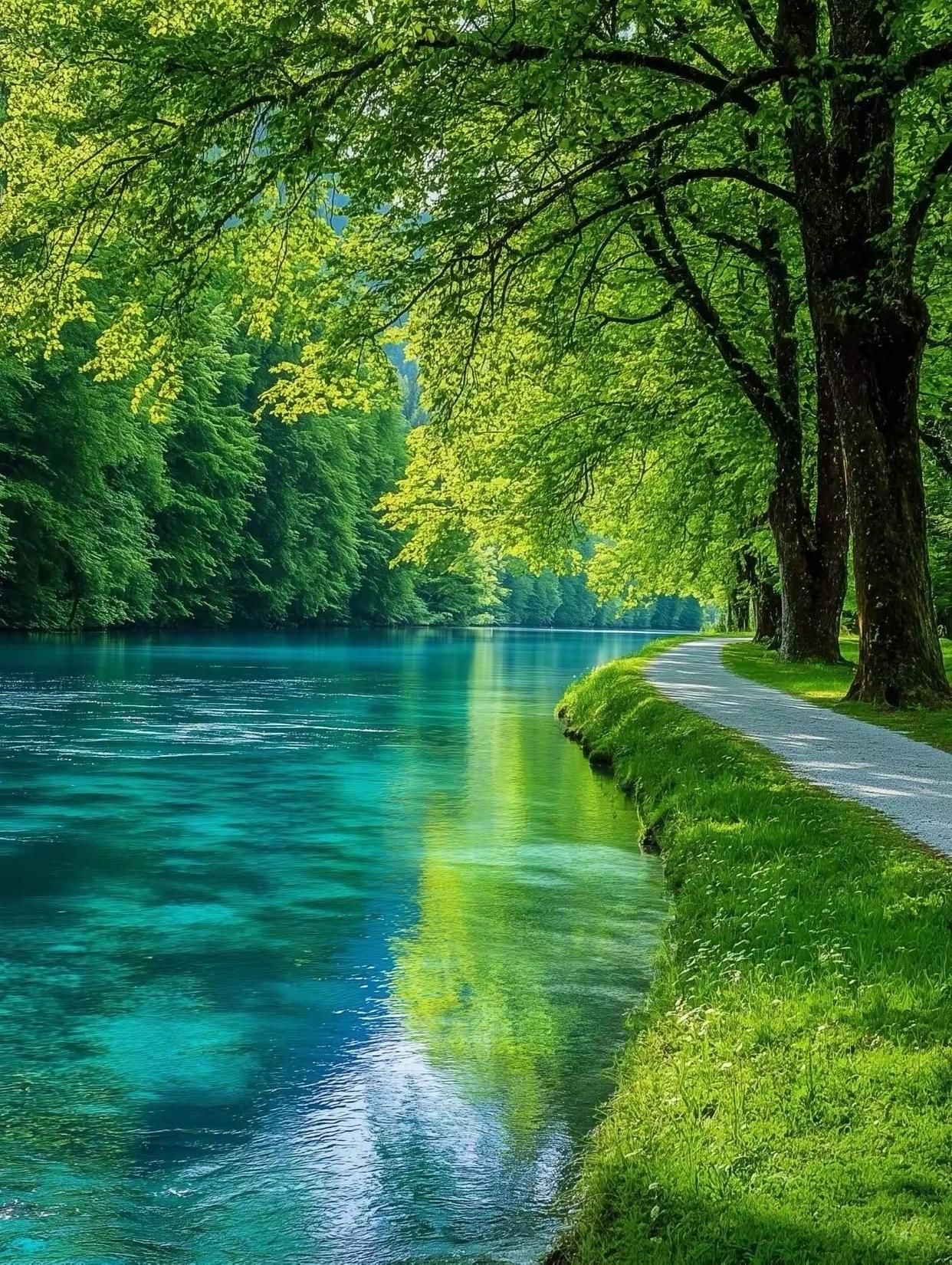 哇,这河水的颜色也太美了