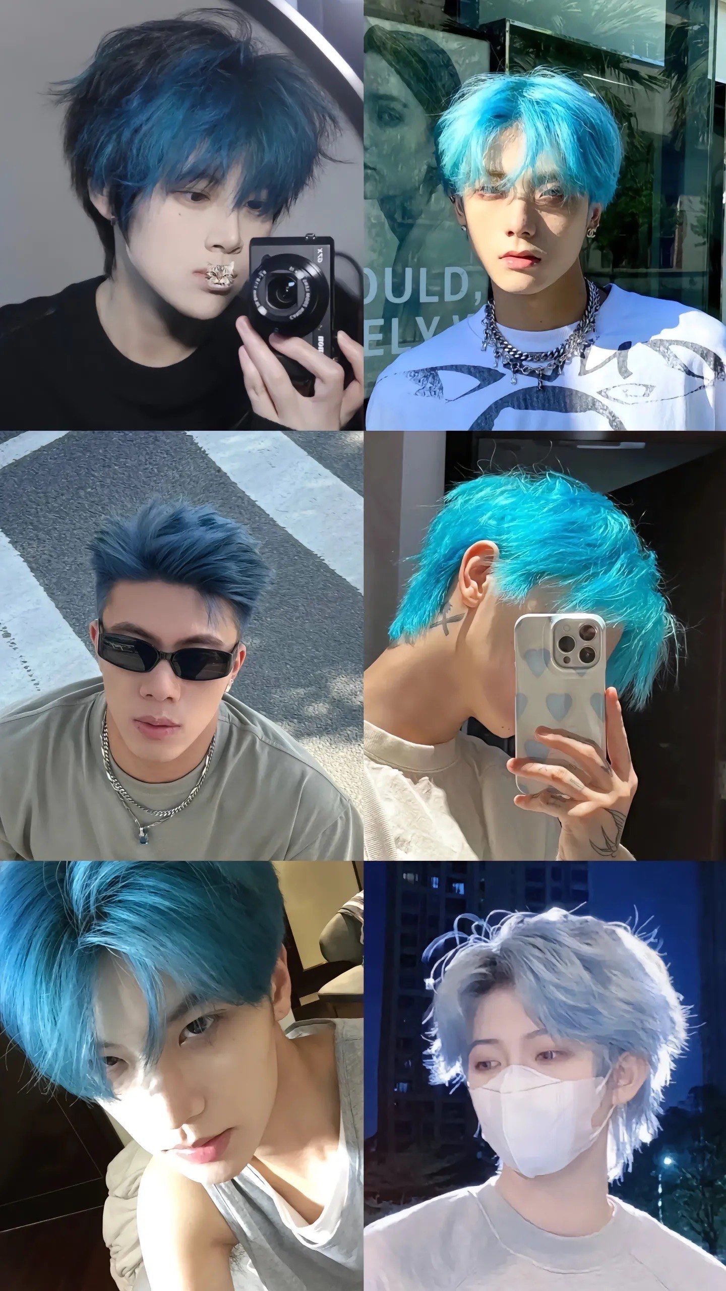 男生发色合集(红,粉,蓝,灰)#男生潮色染发推荐