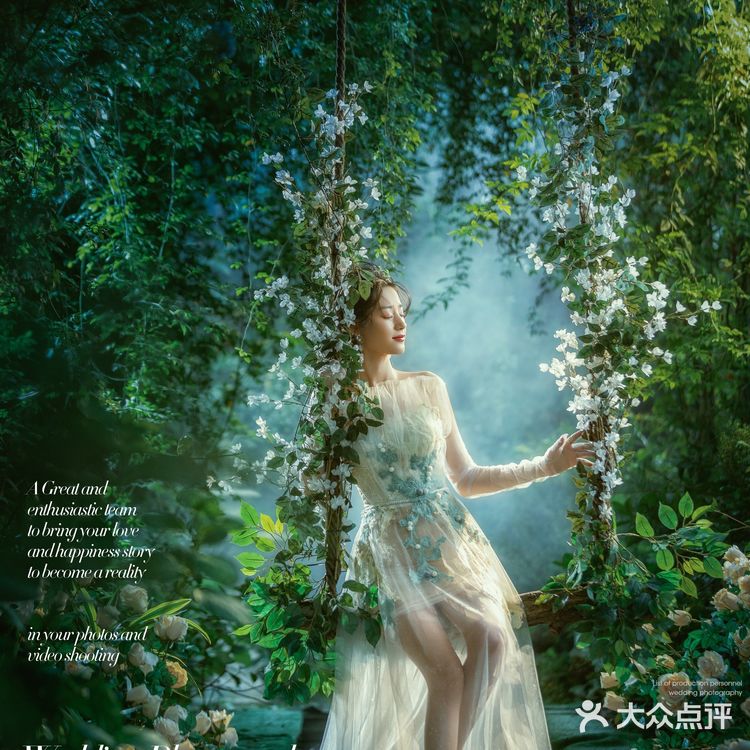 分享一组好朋友的莫奈花园婚纱照   茂密的室内花园