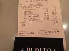 账单-Pepito Restaurante