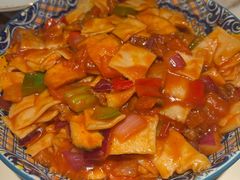 白灵菇炒面片-阿里疆Alijiang·丝路美食·异域风情·清真(长楹天街店)
