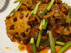腌菜脆炒酸辣莲藕片-浩海火燒雲傣家菜(芮欧百货店)