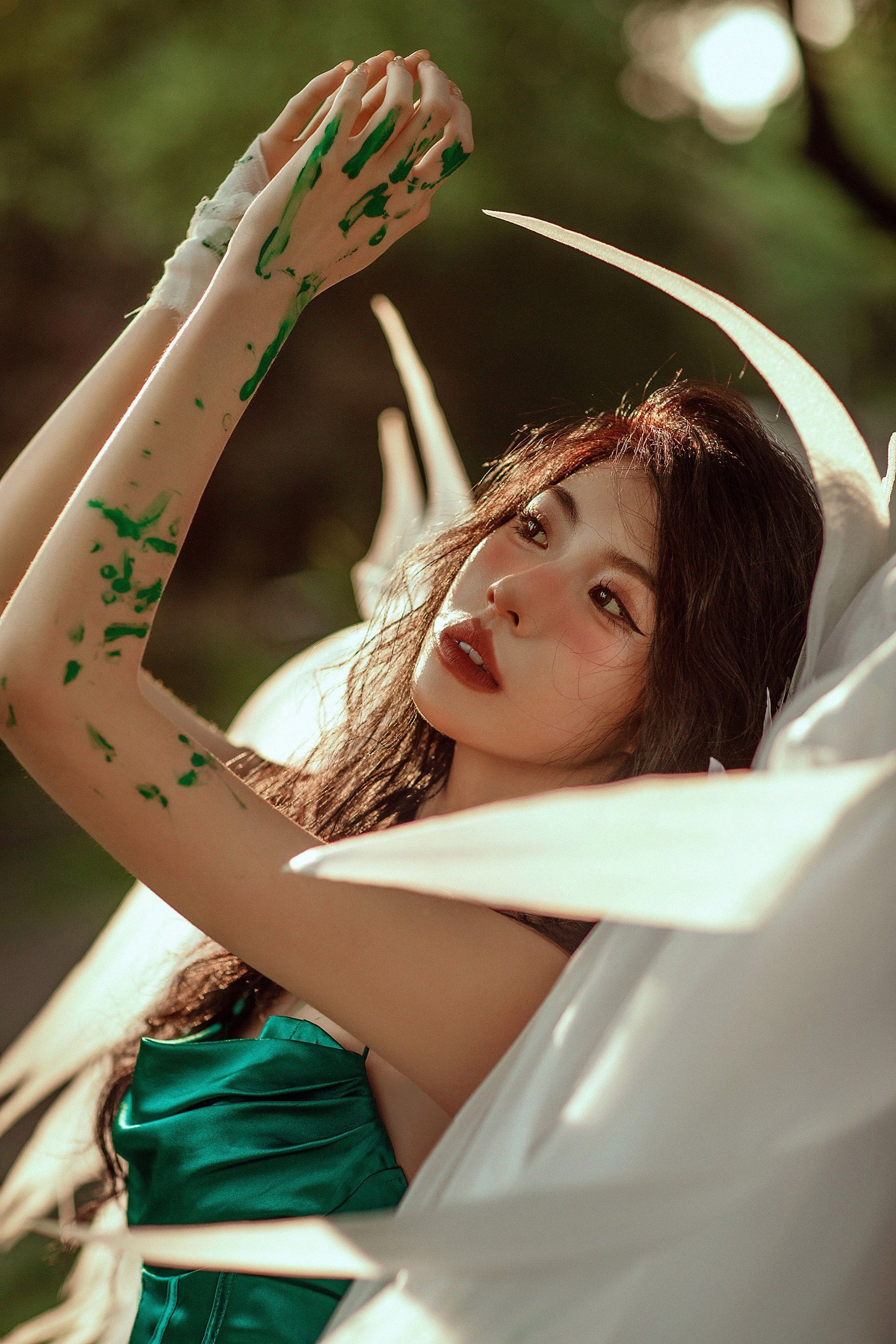 森林和天使落下约定 梦幻森系氛围精灵写真