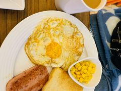 煎双蛋餐包火腿公仔面-大家乐(深圳华强北店)