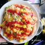 绿豆，一个鸡蛋 配料是：番茄酱，糖，盐