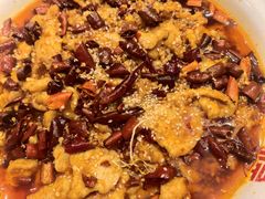 水煮肉片-添福来墨鱼饺子 · 海鲜东北菜(泡崖店)