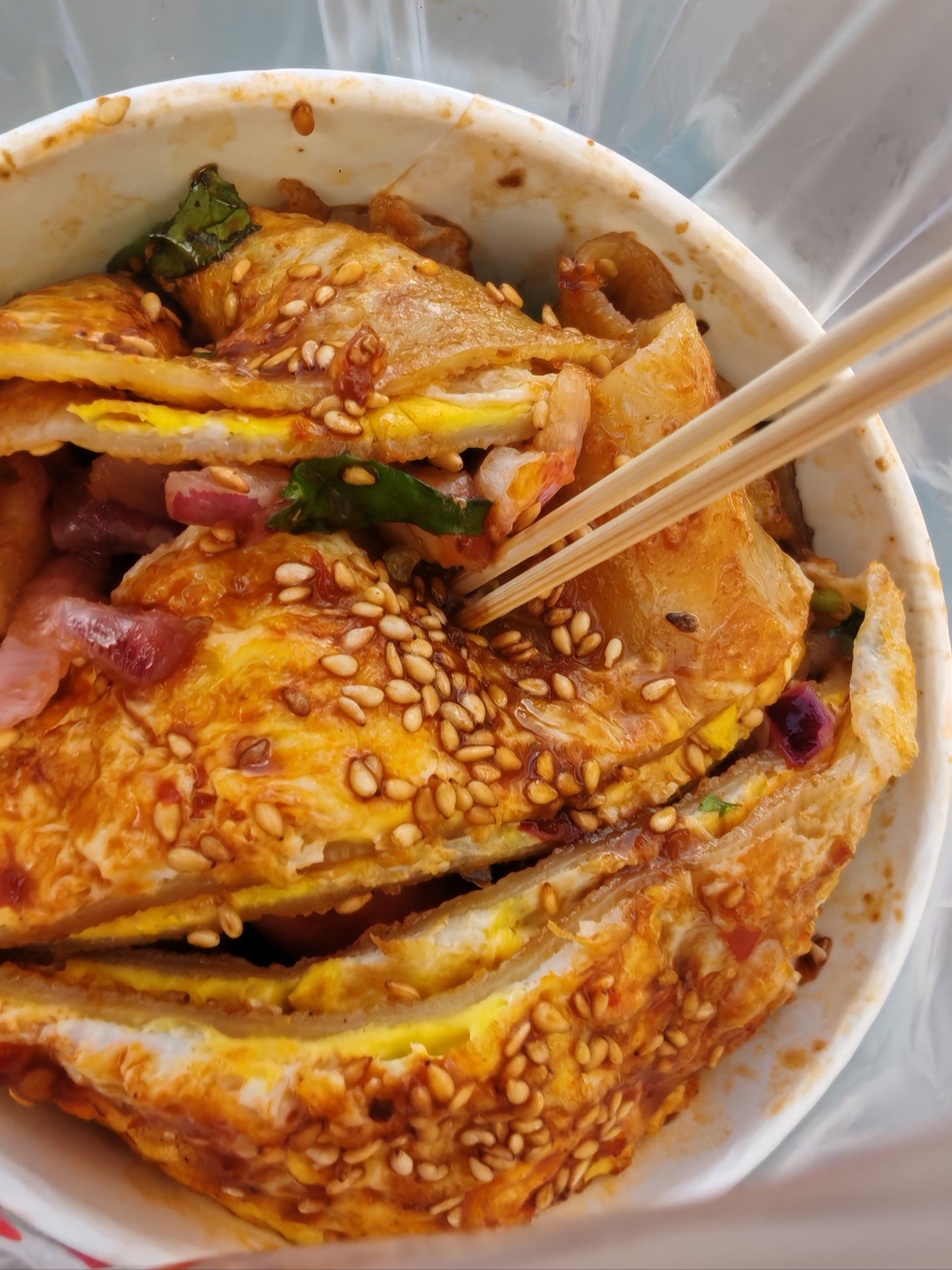 超级火的烤冷面