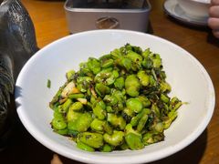 槎菜子炒蚕豆-李久其家民间餐厅(观沙岭公园店)