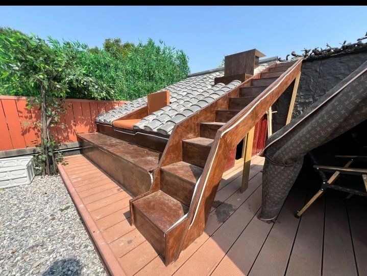 前门胡同里上房揭瓦屋顶咖啡