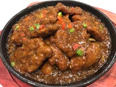 铁板黑椒牛柳～最爱-小放牛炒菜馆(三丰店)