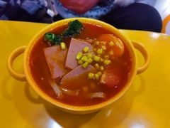 番茄火腿泡汤面皮-嗨皮儿·现蒸面皮(抄纸巷店)