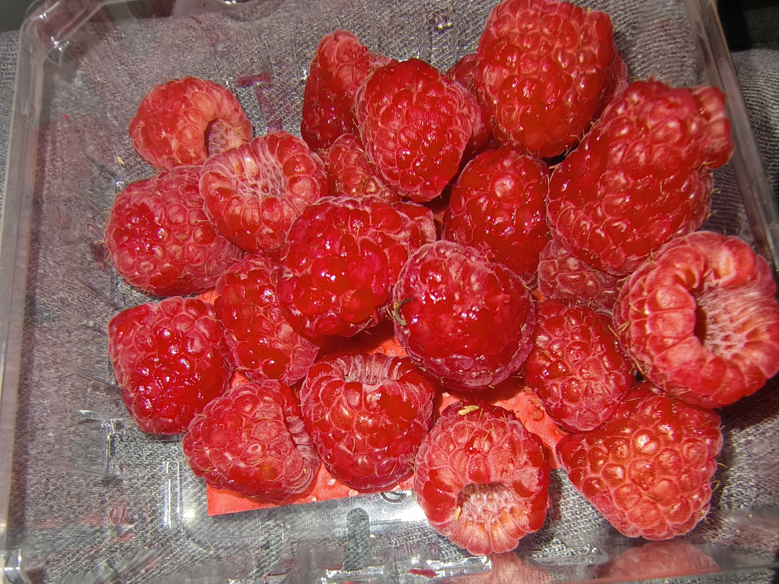 天天领红包 买了一盒树莓,感觉软趴趴的,商家说是被压了,这是被压了