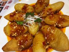 鱼香茄饼-大融厨·鸡毛店·川菜(果壳里东安湖店)
