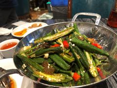 干锅秋葵-情妹耙泥鳅·江湖川菜(科华店)