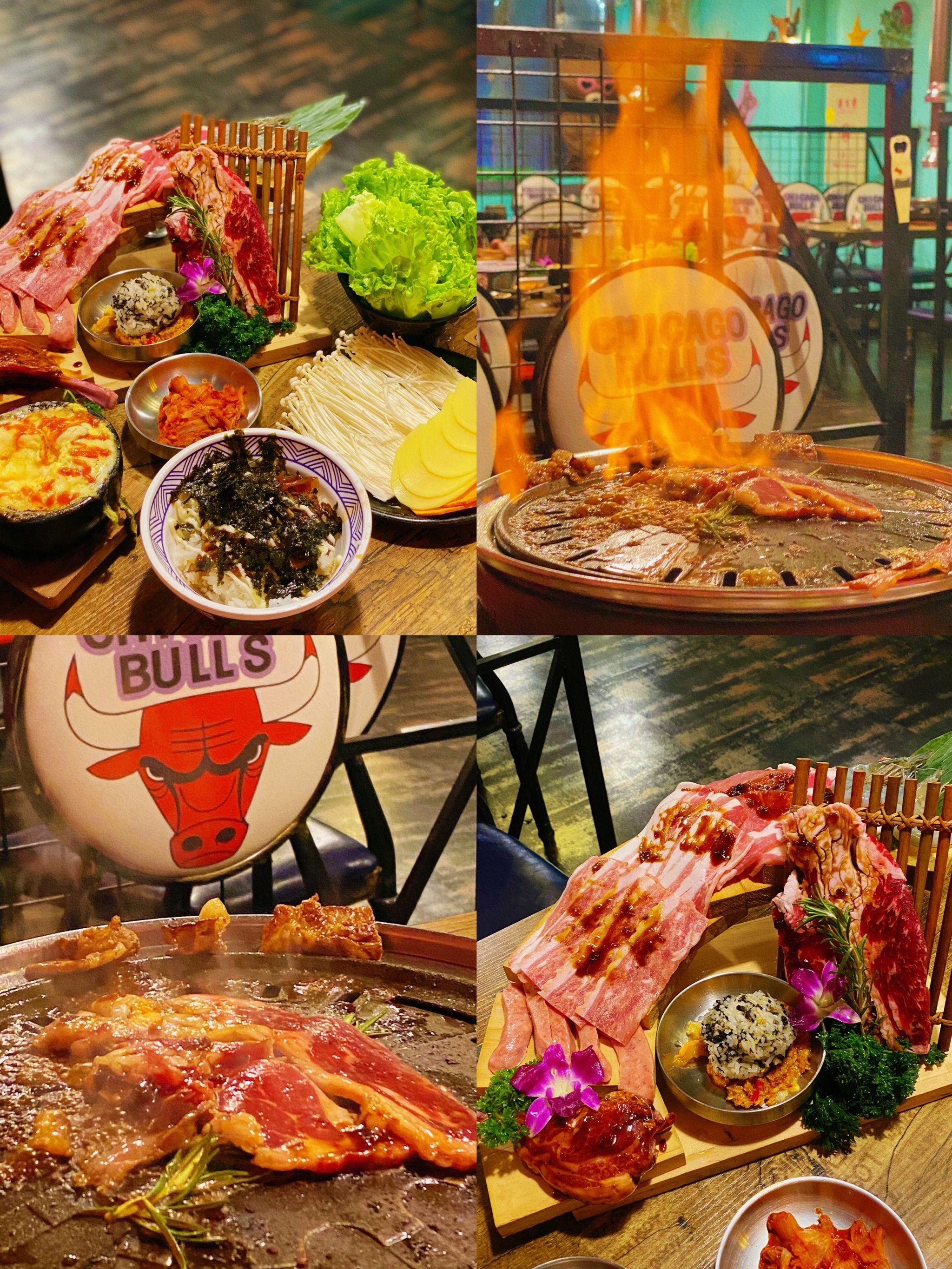 n一家以炭火烧烤为主要特色的时尚餐厅