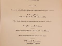 菜单-Restaurant Paul Bocuse