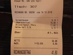 账单-Restaurant Paulaner am Dom