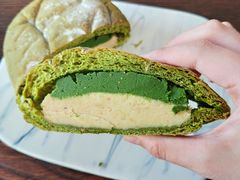 抹茶绿豆奶酥面包-谷艺烘焙