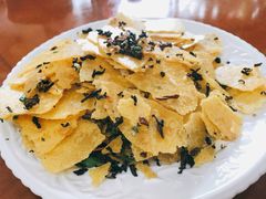 玉米片炒干菜-洪福饭店·十八年老店
