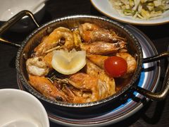 橄榄油蒜香煎虾-庐灶江南·江南菜·四合院Bistro(东直门雍和宫·原华侨宾馆店)