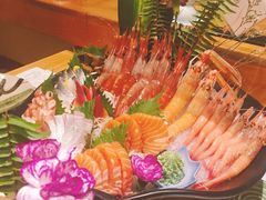 甜虾三色拼盘-花潮料理艺食馆(世欧广场店)