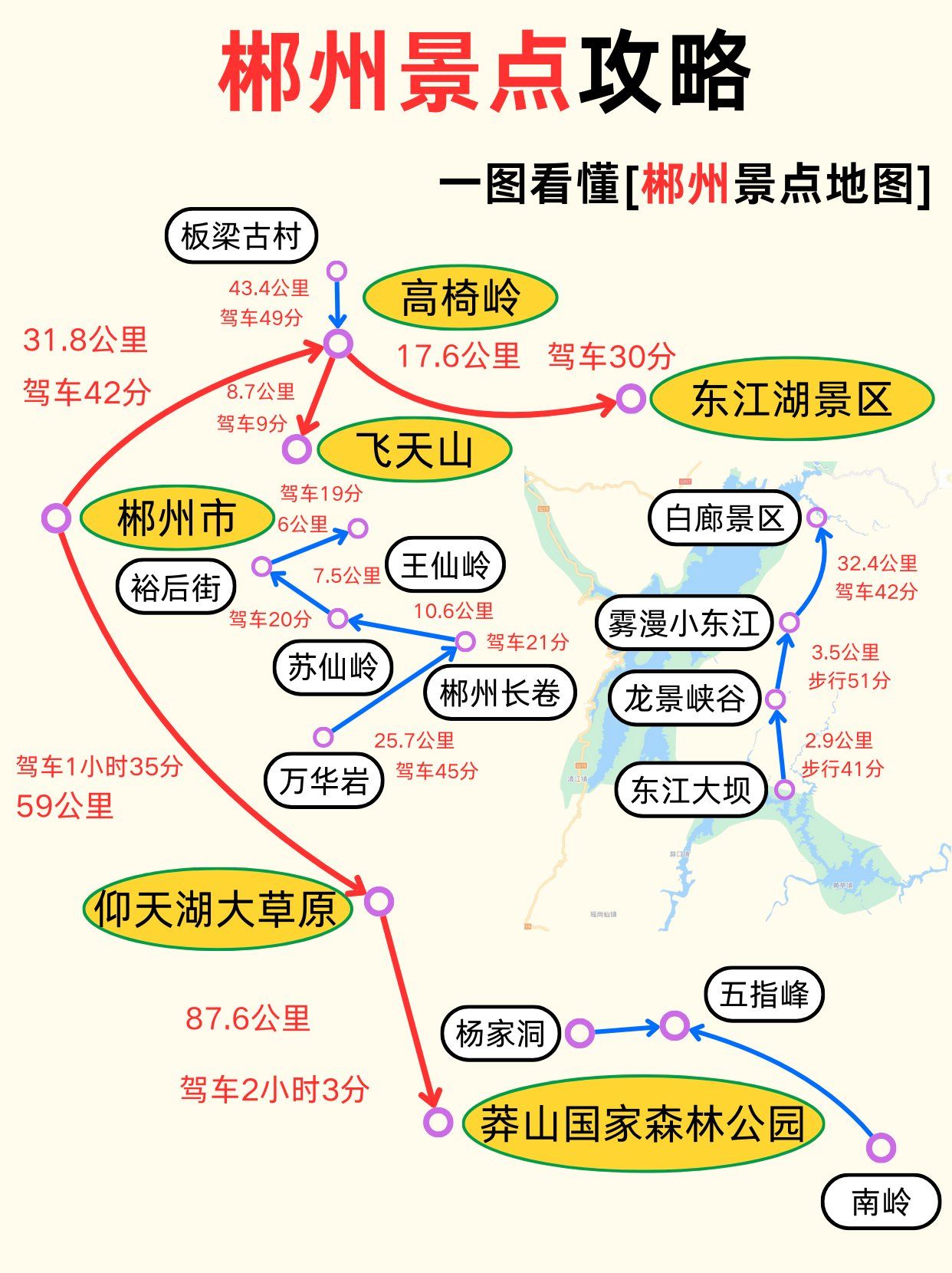 一图看懂!想去郴州旅游的存下吧,很难找全的