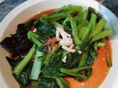 白灼菌菇菜心-新白鹿餐厅(松江开元地中海店)