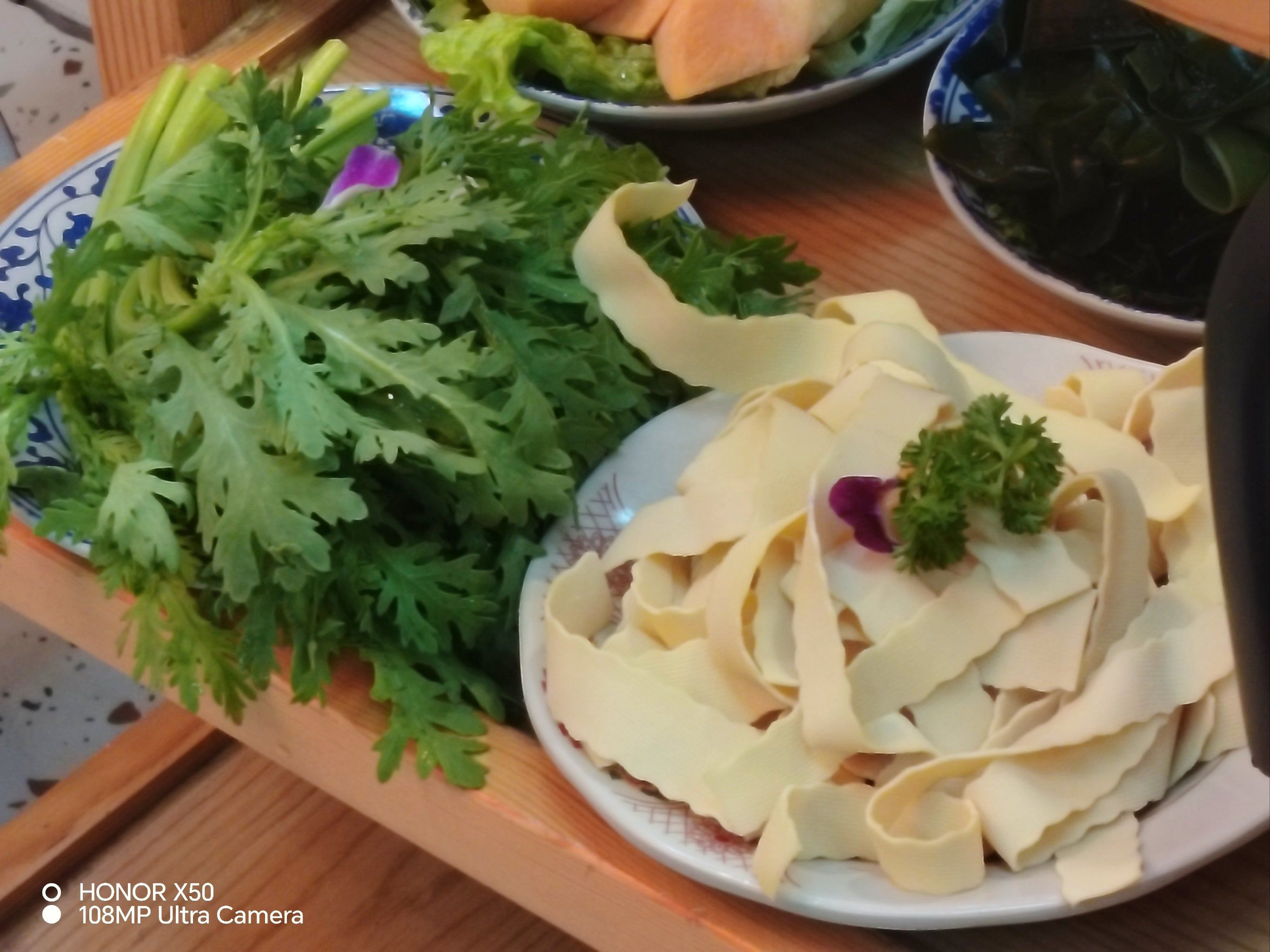 鲜豆皮 茼蒿 我的最爱