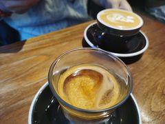 Flat&nbsp;white-black rainbow coffee