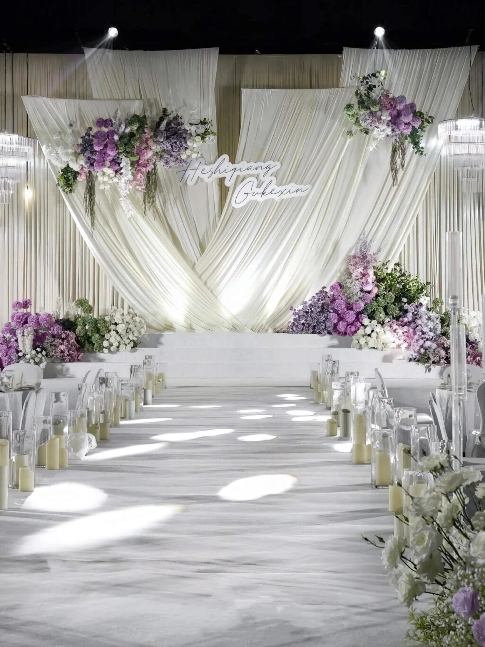 白色婚礼背景,韩式婚礼,极简婚礼