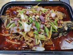烤清江鱼（三峡豆豉味）-金星纸包魚&潮汕鲜牛肉火锅(乳山路店)