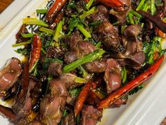 爆炒鸽胗-老谷家黄泥烧鸽子·烧烤