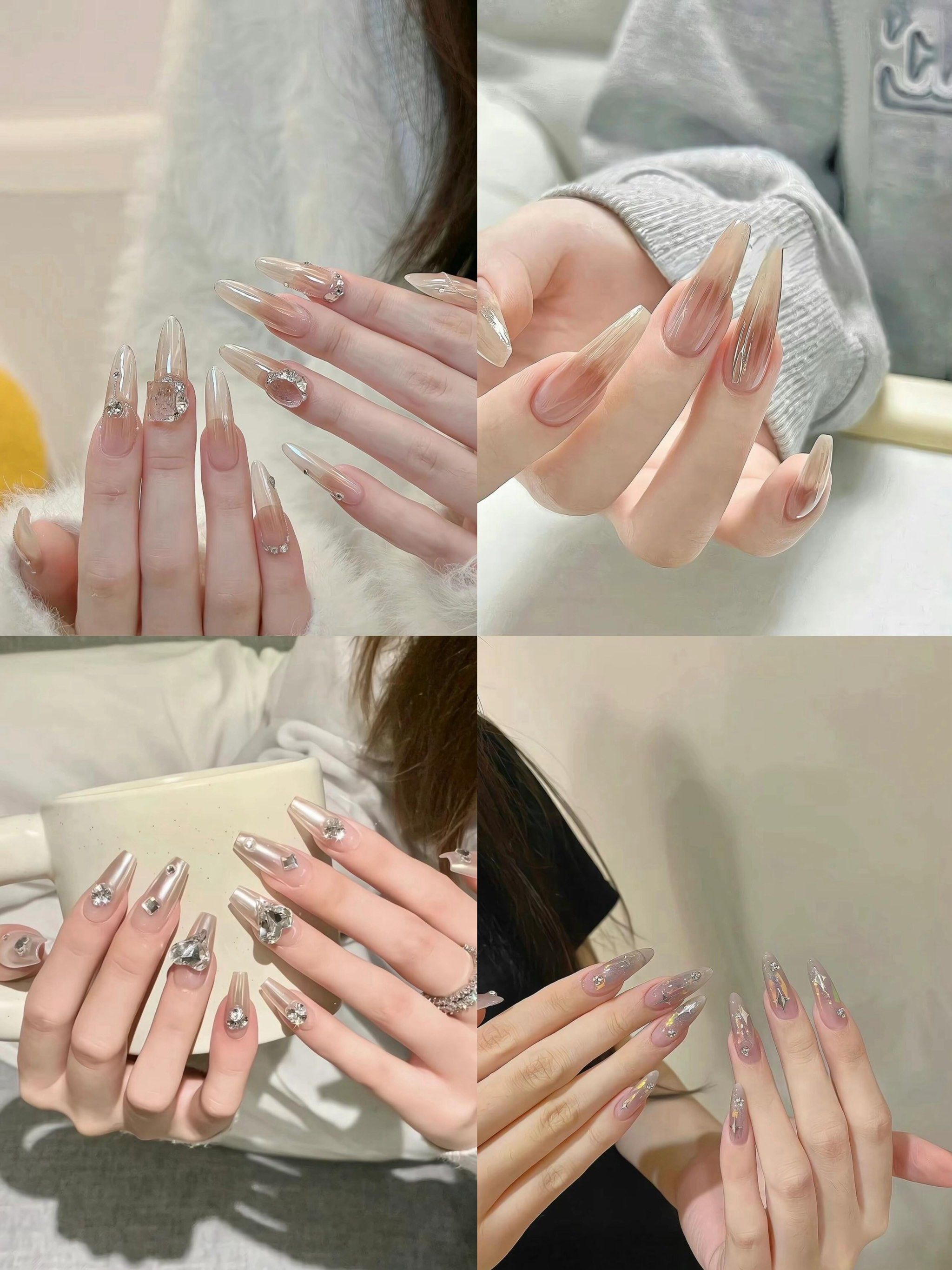 显白魔镜粉美甲