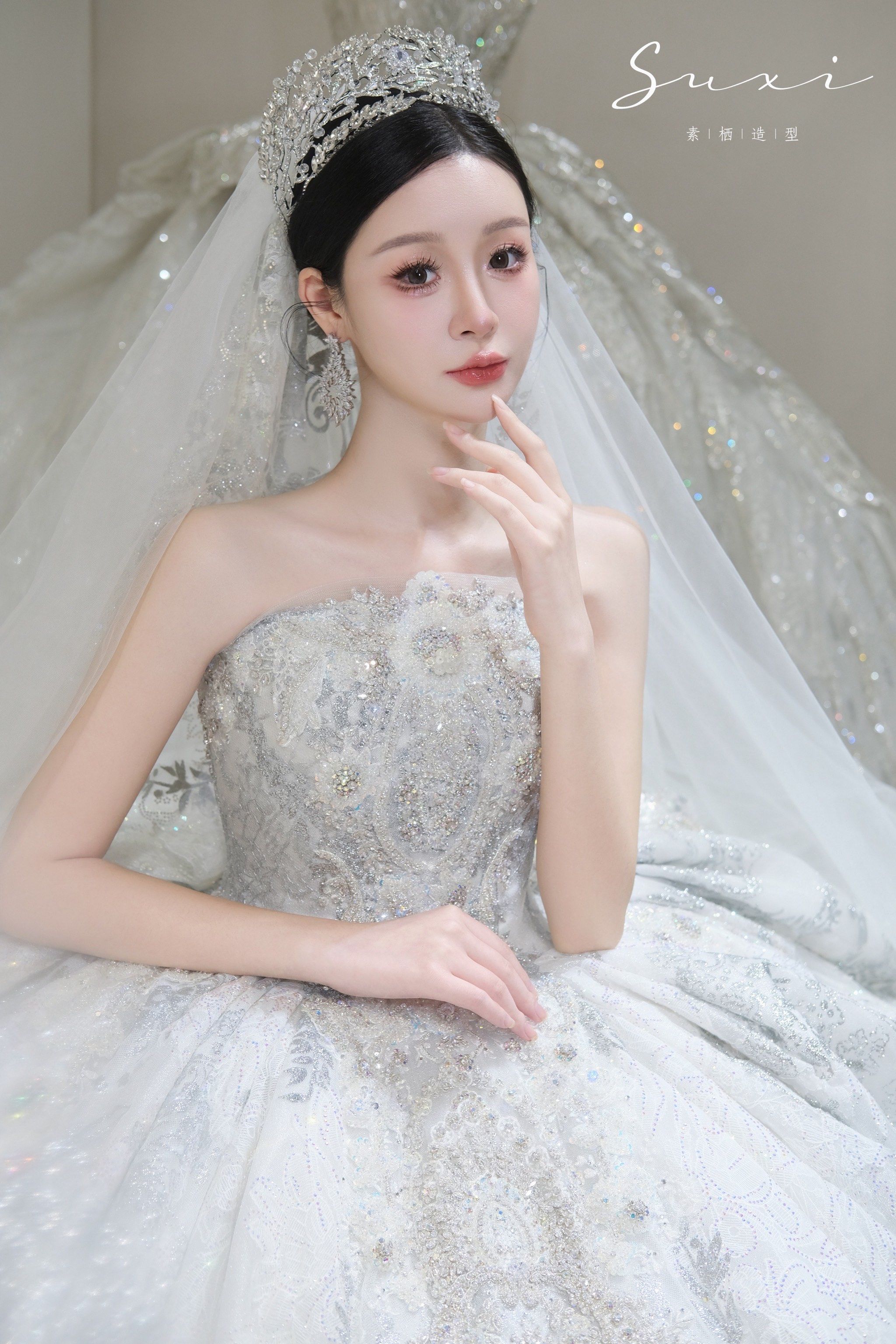 梦幻宫廷婚纱丨如星光般闪耀的主纱·银烁