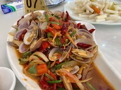 姜葱炒花甲-覃记海鲜美食餐厅