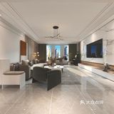 1.客厅：用极具沉稳、舒缓的现代材质营造空间氛围
