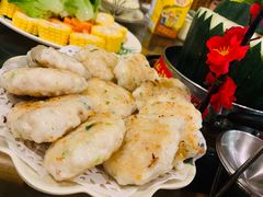 煎墨鱼饼-尚竹阁冬瓜盅·18年地标美食(平洲店)