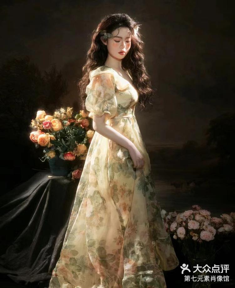 法式油画写真少女的灵动与蝴蝶的梦幻