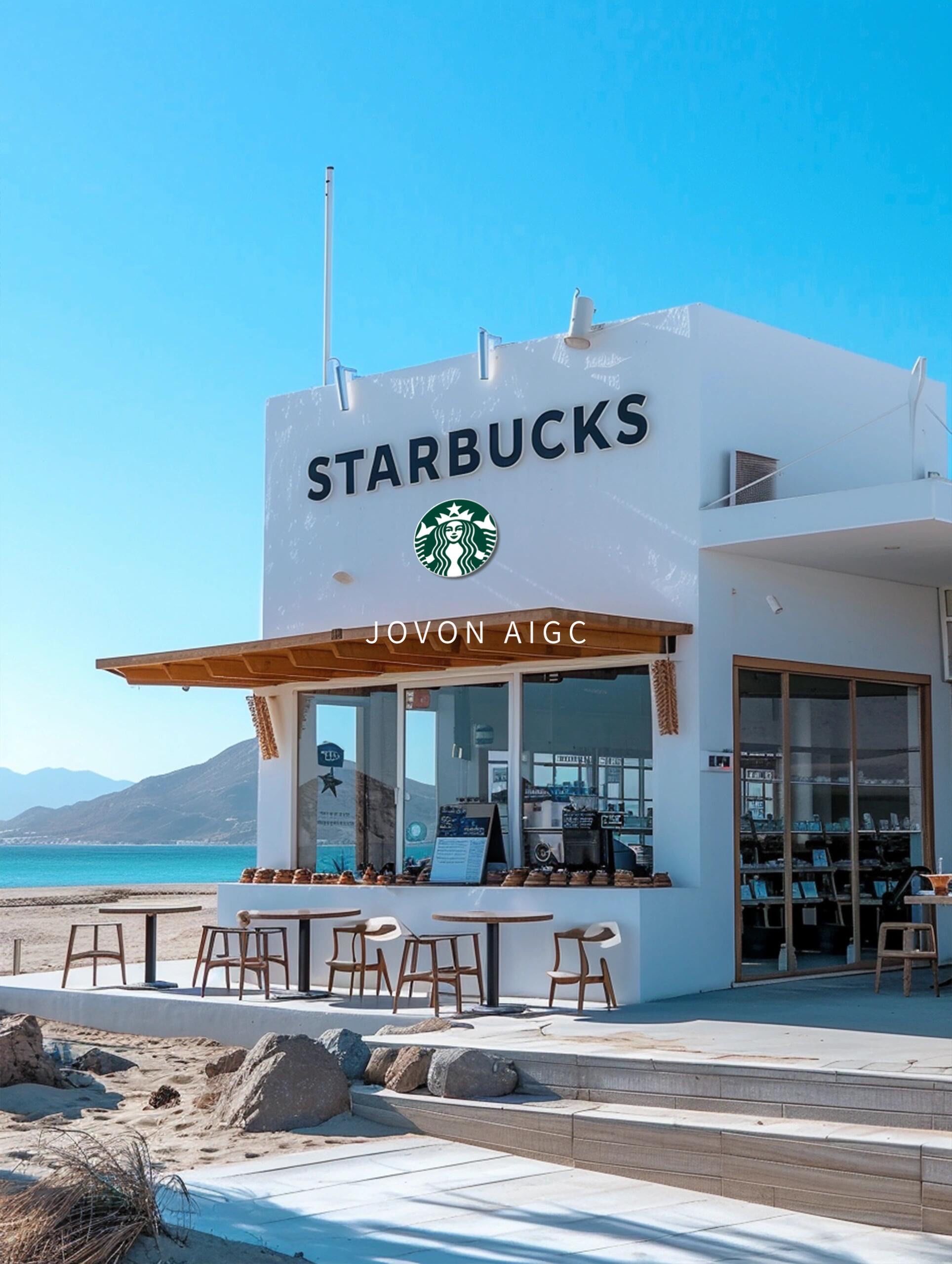 星巴克海边新店