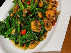 韭菜炒小河虾-烧肉馆(古北水镇景区店)