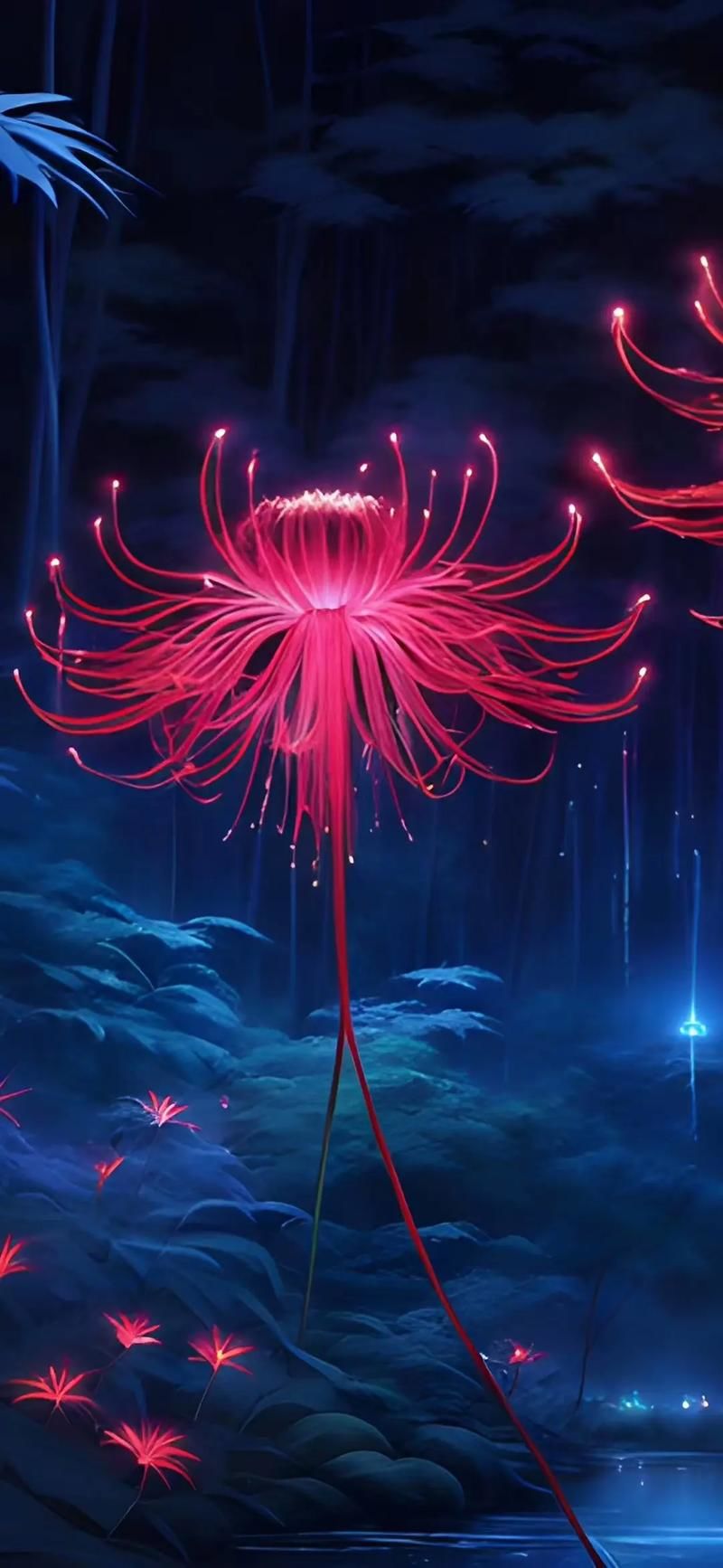 彼岸花,梵语又叫曼珠沙华,是开在冥界的一