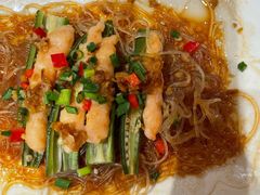 金蒜银丝秋葵酿虾滑-京味张·北京烤鸭(天河南二路店)