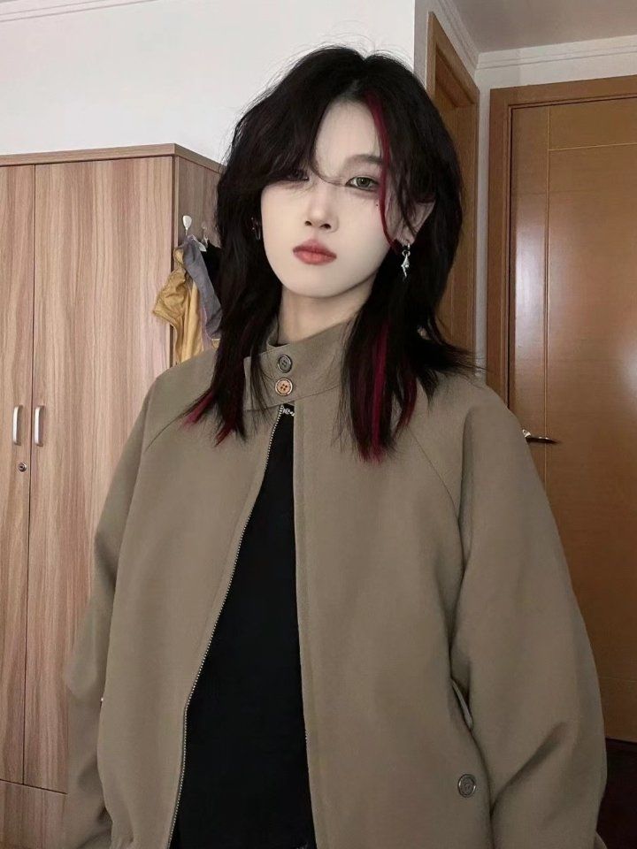 中性鲻鱼头 黑红挑染