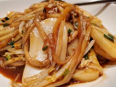 黄芽菜肉丝炒年糕-玫瑰厅上海菜(兴国路店)